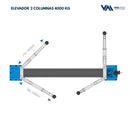 Elevador 4000kg de 2 Columnas